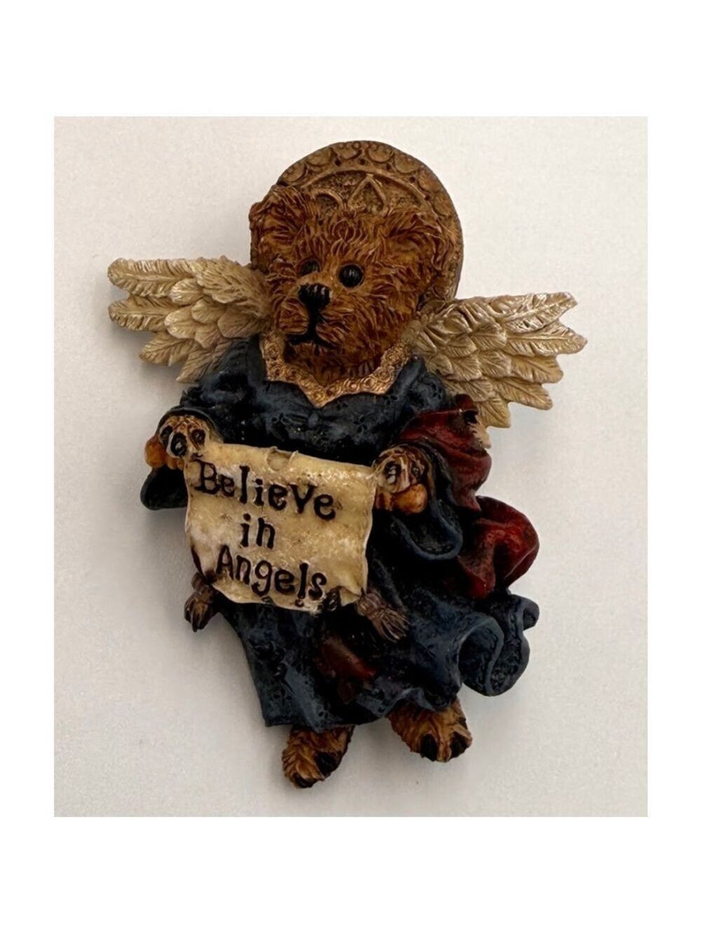 Vintage “Believe in Angels” Teddy Bear Angel Brooch